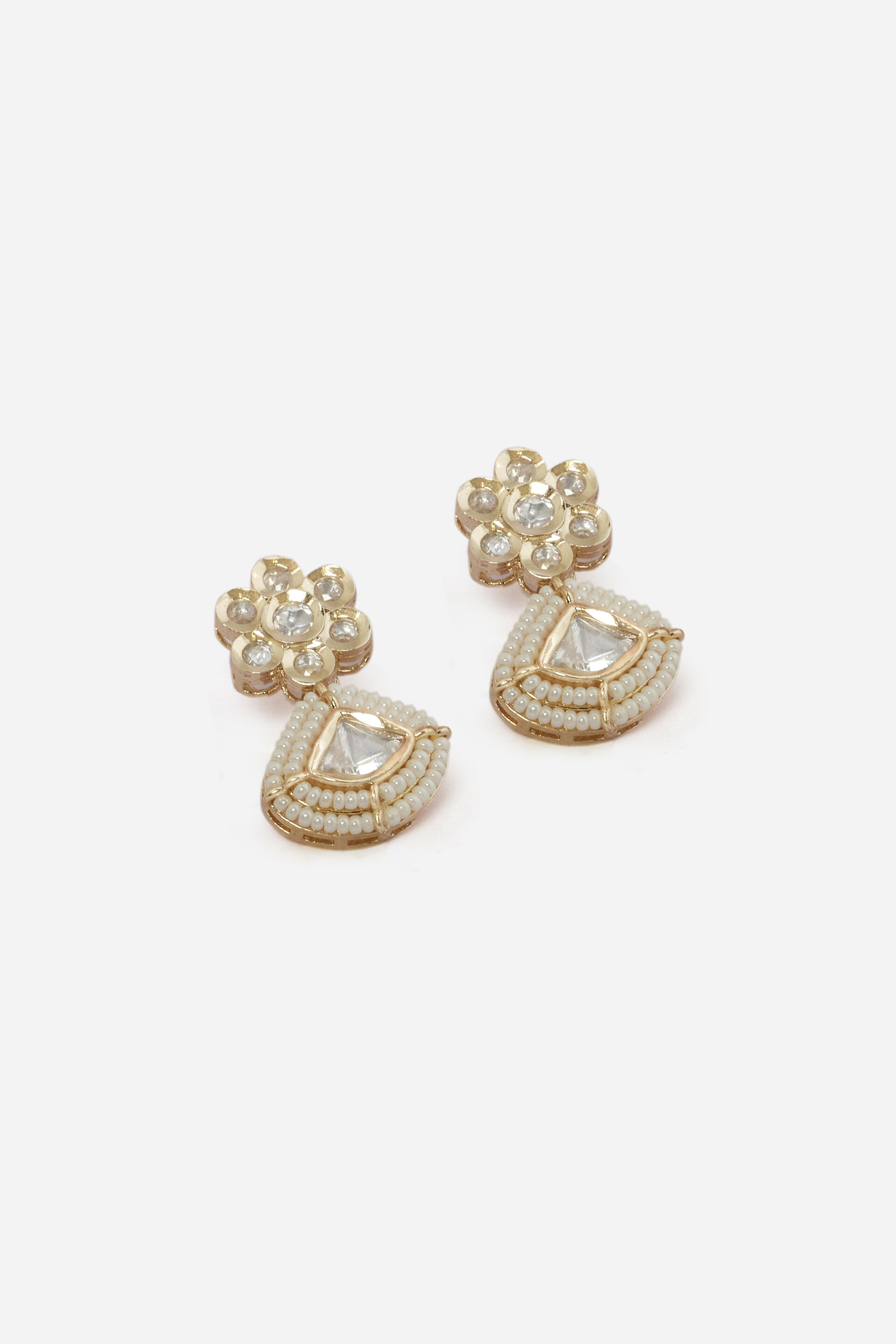 Encrusted Flower Earrings, , image 2